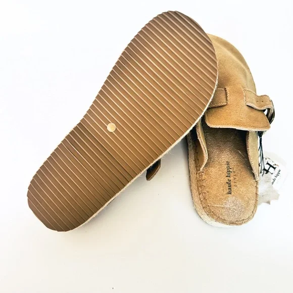 NEW Haute Hippie Aria Suede Mule Clogs Tan Beige Buckle Slip-On 10 NWT - Picture 8 of 10